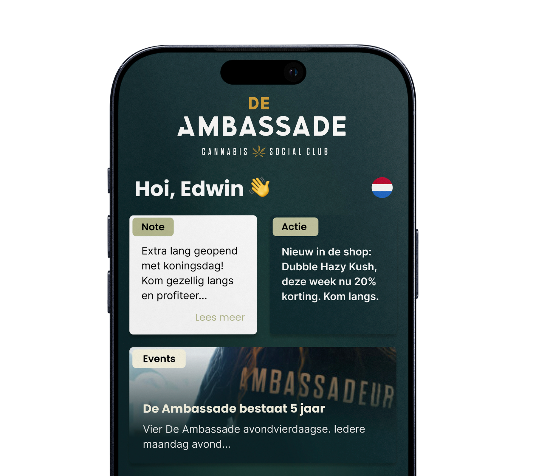 Ledenapp variant Donkergroen