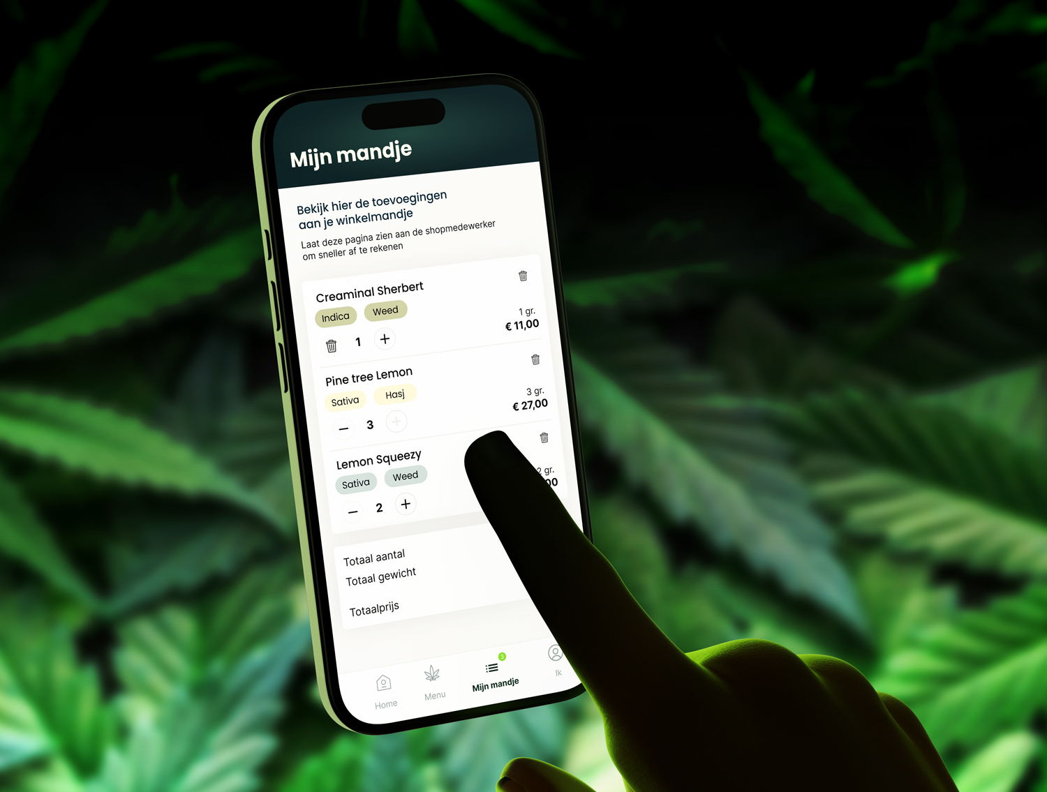 Smartphone met ledenapp interface